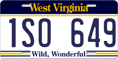 WV license plate 1SO649