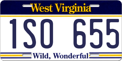 WV license plate 1SO655