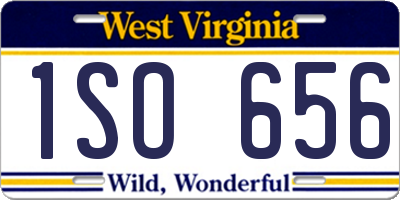 WV license plate 1SO656