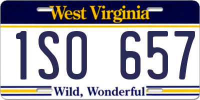 WV license plate 1SO657