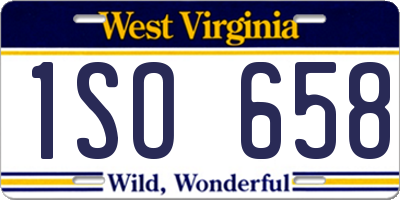 WV license plate 1SO658