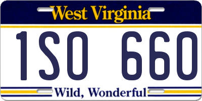 WV license plate 1SO660