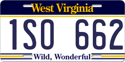WV license plate 1SO662