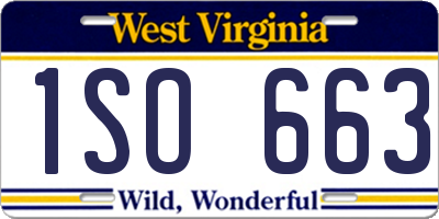 WV license plate 1SO663