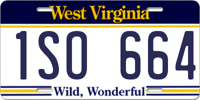 WV license plate 1SO664