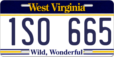 WV license plate 1SO665