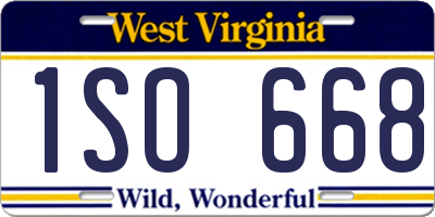 WV license plate 1SO668