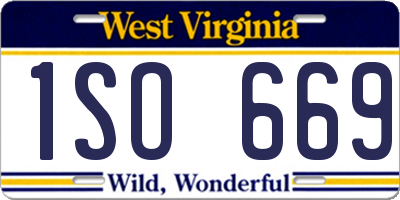 WV license plate 1SO669