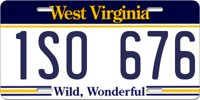WV license plate 1SO676