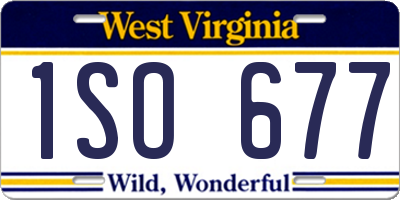 WV license plate 1SO677