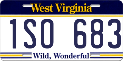 WV license plate 1SO683