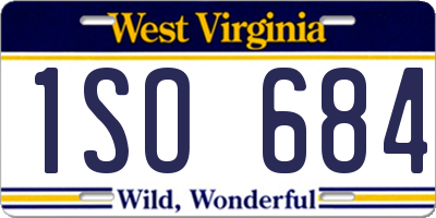 WV license plate 1SO684