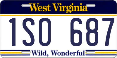 WV license plate 1SO687