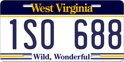 WV license plate 1SO688