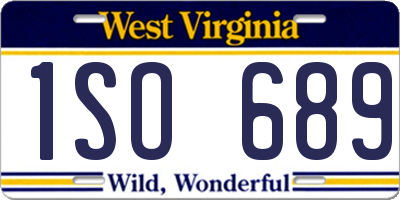 WV license plate 1SO689