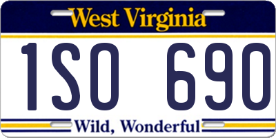 WV license plate 1SO690