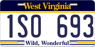 WV license plate 1SO693