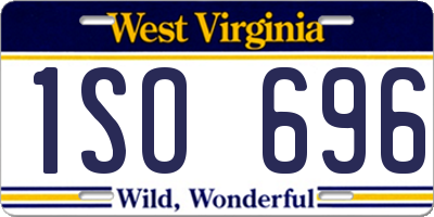 WV license plate 1SO696