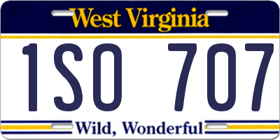 WV license plate 1SO707