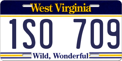 WV license plate 1SO709