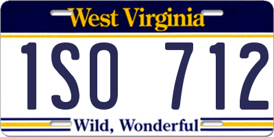 WV license plate 1SO712