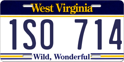 WV license plate 1SO714