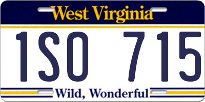 WV license plate 1SO715