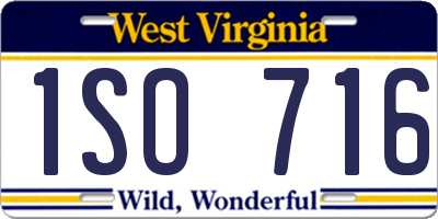 WV license plate 1SO716