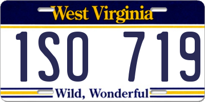 WV license plate 1SO719