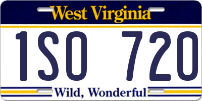 WV license plate 1SO720