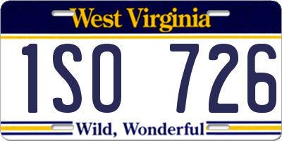 WV license plate 1SO726