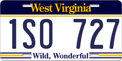 WV license plate 1SO727