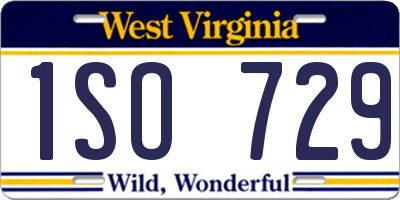 WV license plate 1SO729