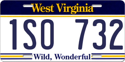 WV license plate 1SO732