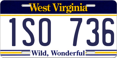 WV license plate 1SO736