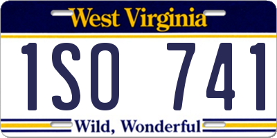 WV license plate 1SO741
