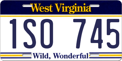 WV license plate 1SO745