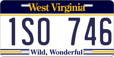 WV license plate 1SO746