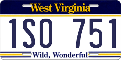 WV license plate 1SO751