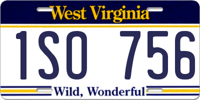 WV license plate 1SO756