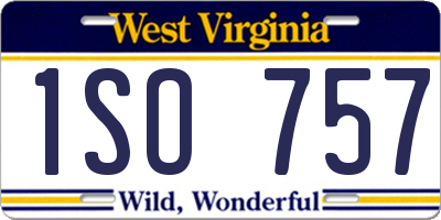 WV license plate 1SO757