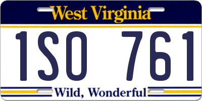 WV license plate 1SO761