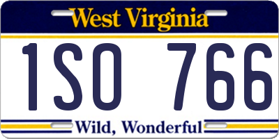 WV license plate 1SO766