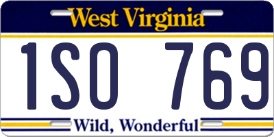WV license plate 1SO769