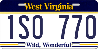 WV license plate 1SO770