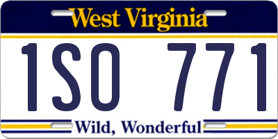 WV license plate 1SO771