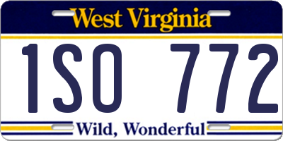 WV license plate 1SO772