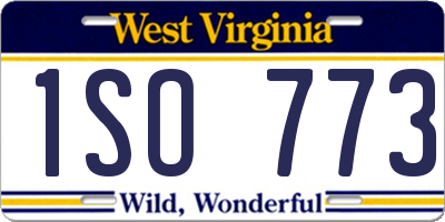 WV license plate 1SO773