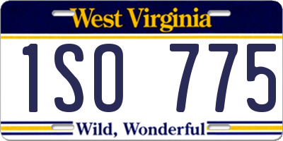 WV license plate 1SO775