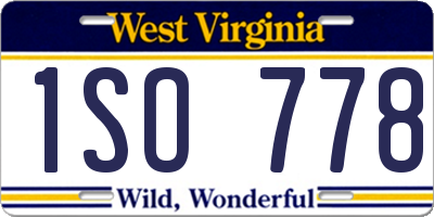 WV license plate 1SO778